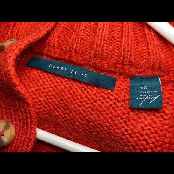Perry Ellis Men’s Sweater Cozy Red Sz 2XL - Picture 3 of 7